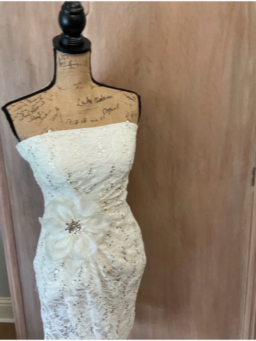Morgan & Co bridal dress wedding beach bachelorette sorority Sequin mini dress